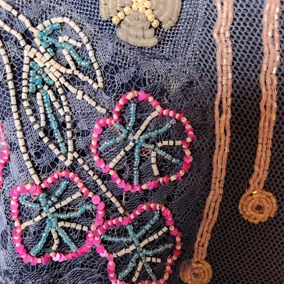 💎 DANIEL K Embellished Denim Jacket Sequins L 🎨 - Picture 5 of 8